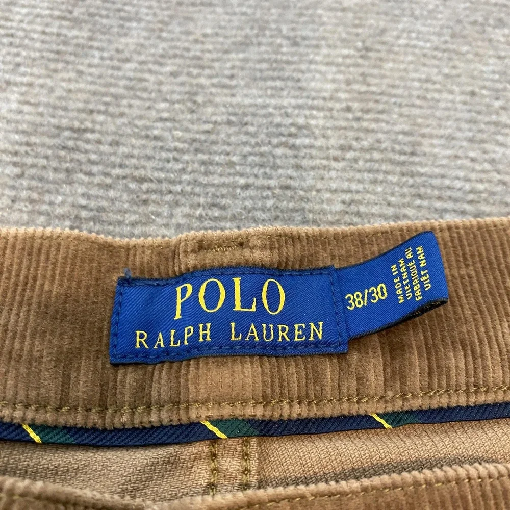 Polo Ralph Lauren Pants Mens 38x30 Brown‎ Varick Slim Straight Corduroy RL Pony